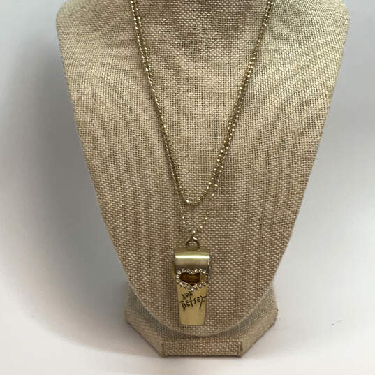 Designer Betsey Johnson Gold-Tone Rhinestone Adjustable Pendant Necklace image number 1