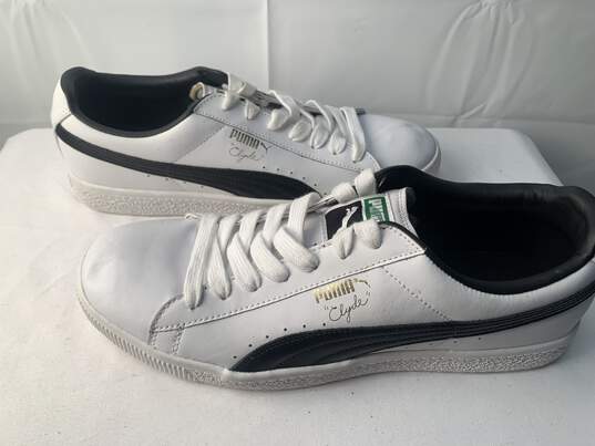 Men's Puma (Clyde) White Leather Sneakers Size 11.5 image number 5