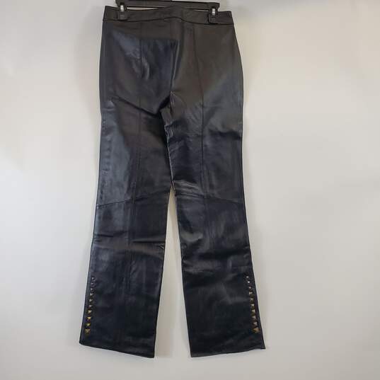 Pamela McCoy Women Black Leather Studded Pants Sz6 NWT image number 2