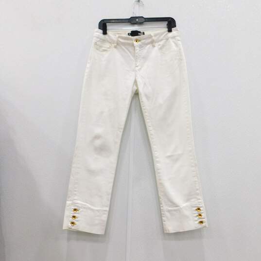 Love Moschino White Capris w/Gold Tone Buttons image number 1