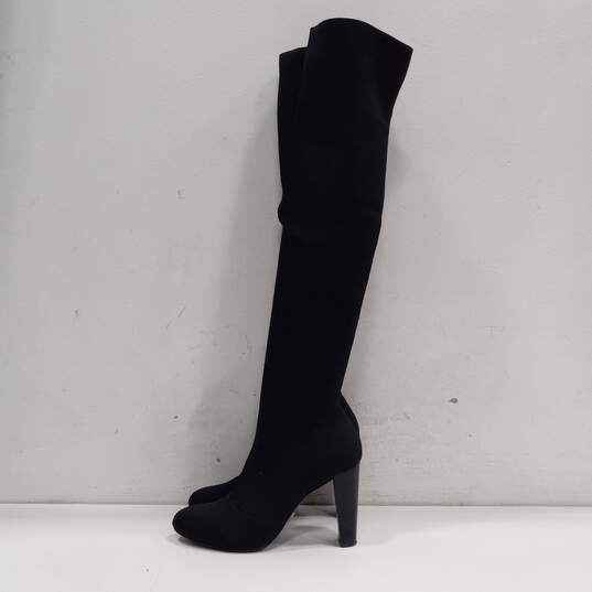 Charles David Above the Knee Black Knit Sock Boots Size 8.5 image number 2