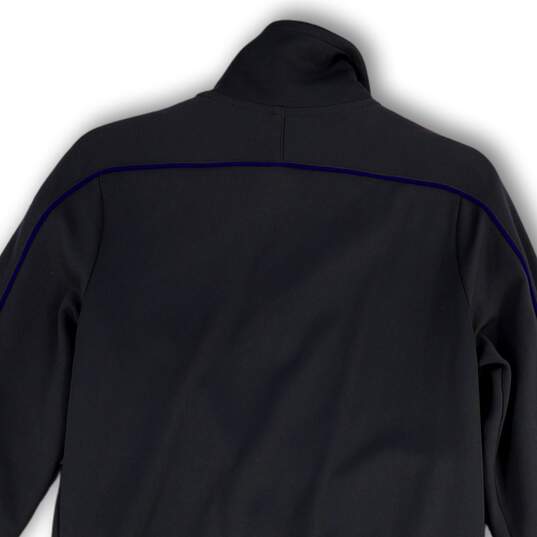 Womens Gray Pink Mock Neck Long Sleeve Pockets Full-Zip Track Jacket Size L image number 4
