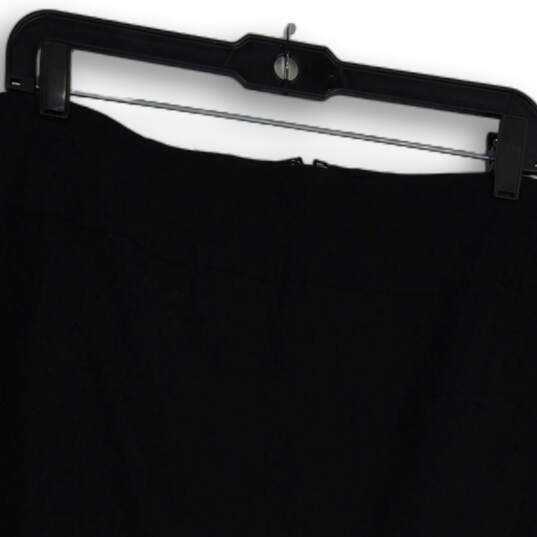 Womens Black Flat Front Back Zip Knee Length Straight & Pencil Skirt Sz 20 image number 3