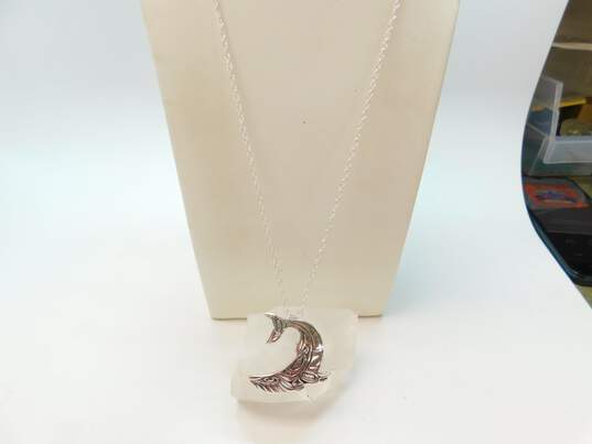Odin Lonning Sterling Silver Humpback Whale Pendant Necklace 13.5g image number 1