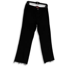 Womens Black Denim Dark Wash Pockets Stretch Straight Leg Jeans Size 9/29