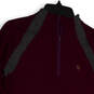 Womens Purple Gray Long Sleeve Mock Neck 1/4 Zip Pullover Sweatshirt Size L image number 3