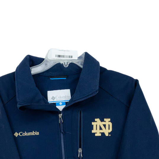 Mens Blue Long Sleeve Notre Dame Omni-Shield Full-Zip Jacket Size Large image number 3