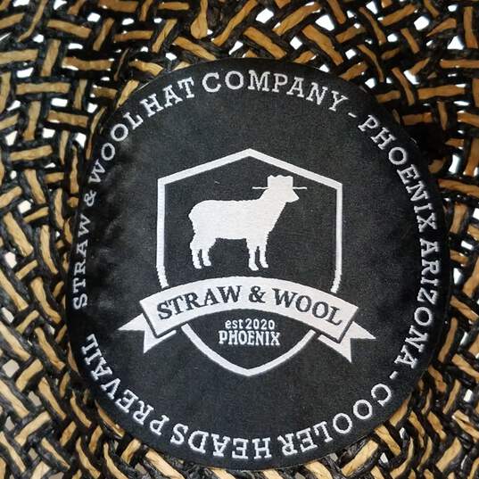 Straw & Wool Straw Hat-Spirit of Adventurer Explorer Size Large Black, Tan image number 5