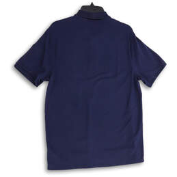 Mens Navy Blue Spread Collar Short Sleeve Polo Shirt Size Medium alternative image