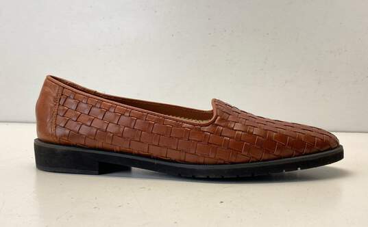 Cole Haan Women's Brown Leather Basket Weave Flats Size 7 image number 1