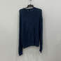 Mens Blue Cable Knit Long Sleeve Round Neck Pullover Sweater Size XL image number 2