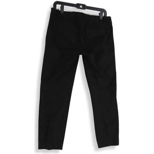 Womens Black Flat Front Pockets Straight Leg Side Zip Ankle Pants Size 6 image number 1