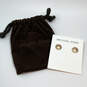 Designer Michael Kors Gold-Tone Logo Engraved Stud Earrings With Dust Bag image number 4