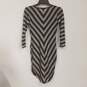 Womens Multicolor Striped 3/4 Sleeve V-Neck Pullover Bodycon Dress Size XS image number 2
