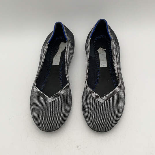 Womens Gray Knitted Round Toe Low Top Slip-On Ballet Flats Size 8.5 image number 2