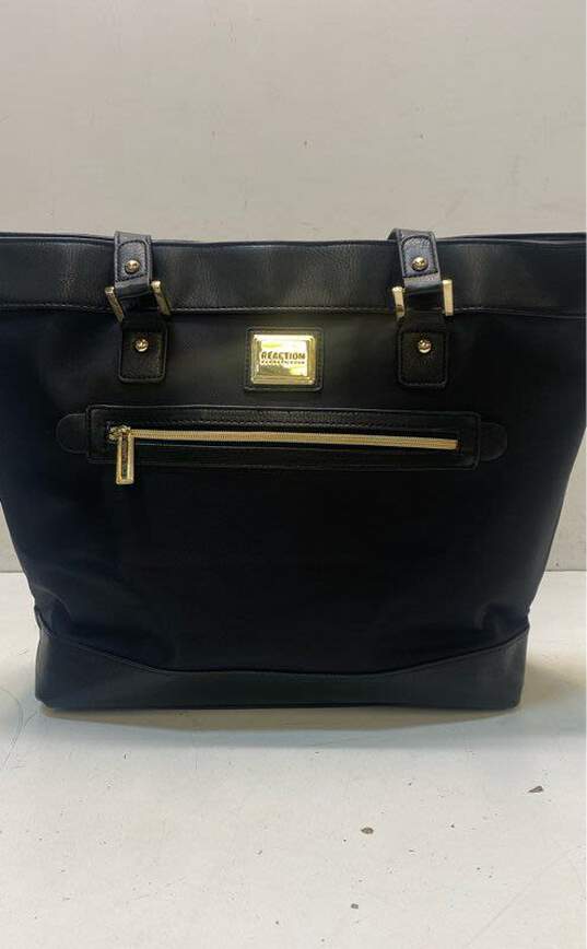 Reaction Kenneth Cole Zip Tote Bag Black Nylon/Leather image number 1