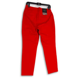 NWT Womens Red Slim Fit Curvy Flat Front Stretch Pockets Ankle Pants Size 6 alternative image