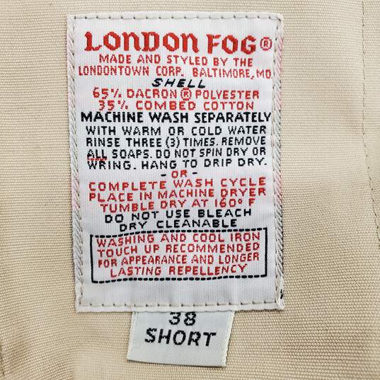 London Fog Men Khaki Trench Coat Sz 38 Short image number 2