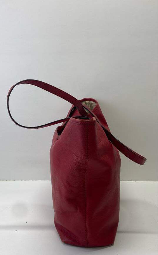 Michael Kors Jet Set Red Leather Tote Bag image number 4