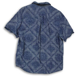 Mens Blue Geo De Mayo Chest Pocket Short Sleeve Camp Button-Up Shirt Sz XL alternative image