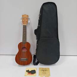 Kala Wooden 4 String Acoustic Ukulele w/Black Canvas Carry Case