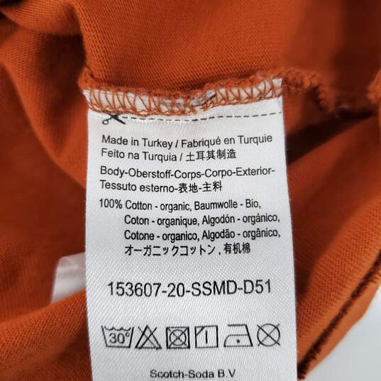 Scotch & Soda WM's Organic Cotton Burnt Amber T-Shirt Blouse Size XXL image number 4