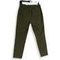 Womens Green Flat Front Welt Pocket Straight Leg Dress Pants Size 4 image number 4