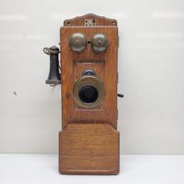 Antique 1900's Swedish American Phone Oak Wood Wall Crank Telephone UNTESTED