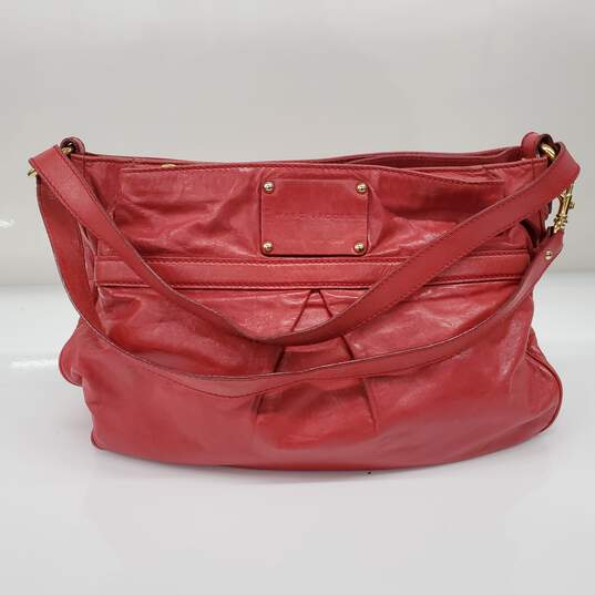 Vintage Marc Jacobs Red Leather Hobo Slouchy Shoulder Bag AUTHENTICATED image number 1