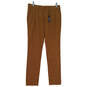 NWT Womens Brown Flat Front Straight Leg Casual Chino Pants Size 29 X 32 image number 1