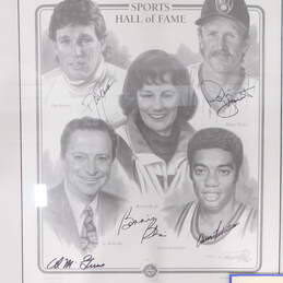 1995 Wisconsin Sports Hall of Fame Signed George Pollard Lithograph /155 w/ COA Robertson Yount McGuire Blair Jansen alternative image