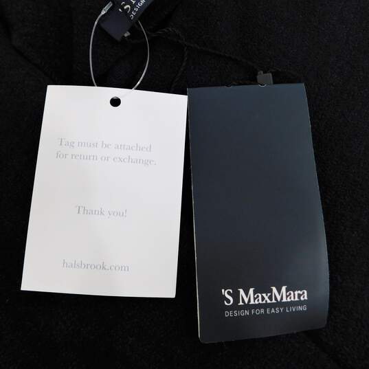'S Max Mara' Black Wool Bend V-Neck Long Sleeve Knee Length Women's Dress Size M NWT with COA image number 5