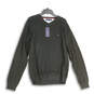 NWT Mens Black Tight- Knit V-Neck Long Sleeve Pullover Sweater Size Large image number 1