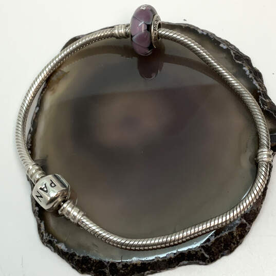 Designer Pandora S925 ALE Sterling Silver Barrel Clasp Charm Bracelet image number 1