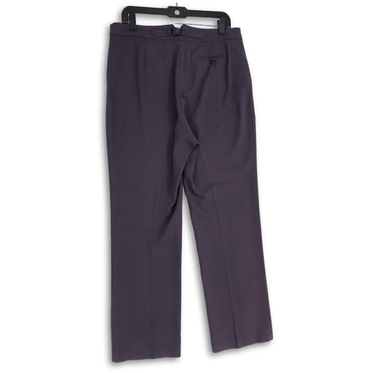 Womens Purple Flat Front Slash Pocket Straight Leg Dress Pants Size 12 image number 2