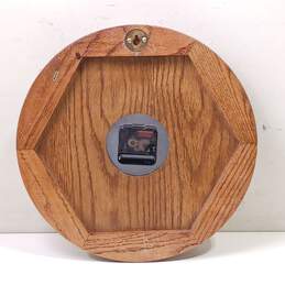 Vintage Brass/Wood Quartz Porthole Clock alternative image