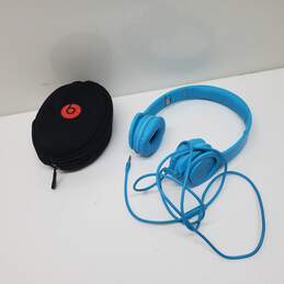 Beats By Dr. Dre Solo HD Teal Blue Wired Headphones W/Case Untested P/R