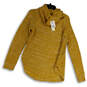 NWT Womens Yellow Turtleneck Long Sleeve Side Slit Pullover Sweater Size M image number 4