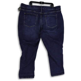 NWT Womens Blue Denim Mid-Rise Straight Leg Boyfriend Jeans Size 24W alternative image