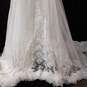 Vintage Unbranded Women's White Lace Beaded Wedding Dress image number 7