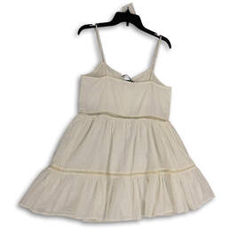 NWT Womens White V-Neck Sleeveless Spaghetti Strap Fit & Flare Dress Size S alternative image