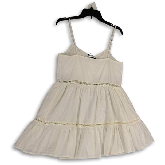 NWT Womens White V-Neck Sleeveless Spaghetti Strap Fit & Flare Dress Size S image number 2