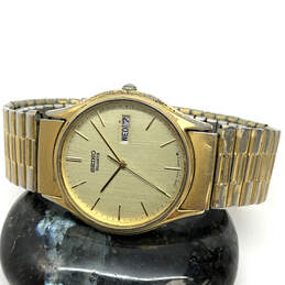 Designer Seiko 5Y23-8039 Gold-Tone Dial Stainless Steel Analog Wristwatch alternative image