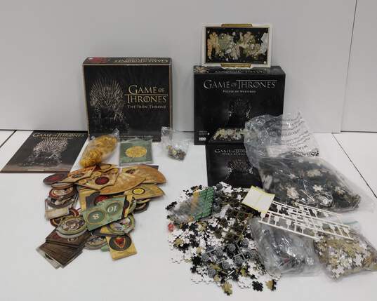 Bundle of 2 Game of Thrones "The Iron Throne" Board Game & "Puzzle of Westeros" 1400+ pcs Jigsaw Puzzle IOB image number 3
