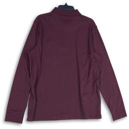 NWT Croft & Barrow Mens Purple Long Sleeve Collared Easy-Care Polo Shirt Size L alternative image