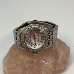 Designer Betsey Johnson Rhinestone Classic Round Dial Analog Wristwatch