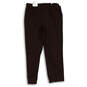 NWT Womens Brown Flat Front Elastic Waist Pull-On Dress Pants Size Large image number 2