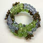 Designer Sweet Romance Green Blue Beaded Multi Strand Wrap Bracelet image number 3