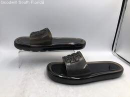 Tory Burch Womens Black Bubble Jelly Open Toe Slip-On Flat Slide Sandals Size 9B
