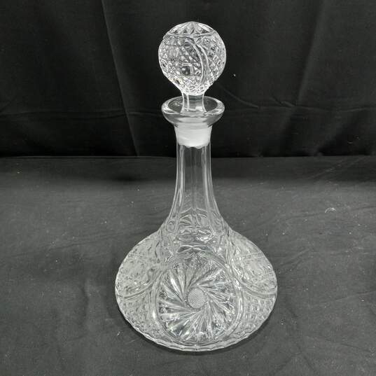 Bundle of 3 Large Crystal Dishes - Vase, Decanter, And Candy Jar With 2 Lids image number 5